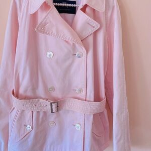 Burberry Trench Coat Medium Pink Short Trench Coat Vintage Burberry Coat